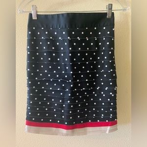 WHBM - White Dot Black Layered Pencil Skirt | Size 00